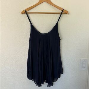 Elegant silky Navy Women's Top